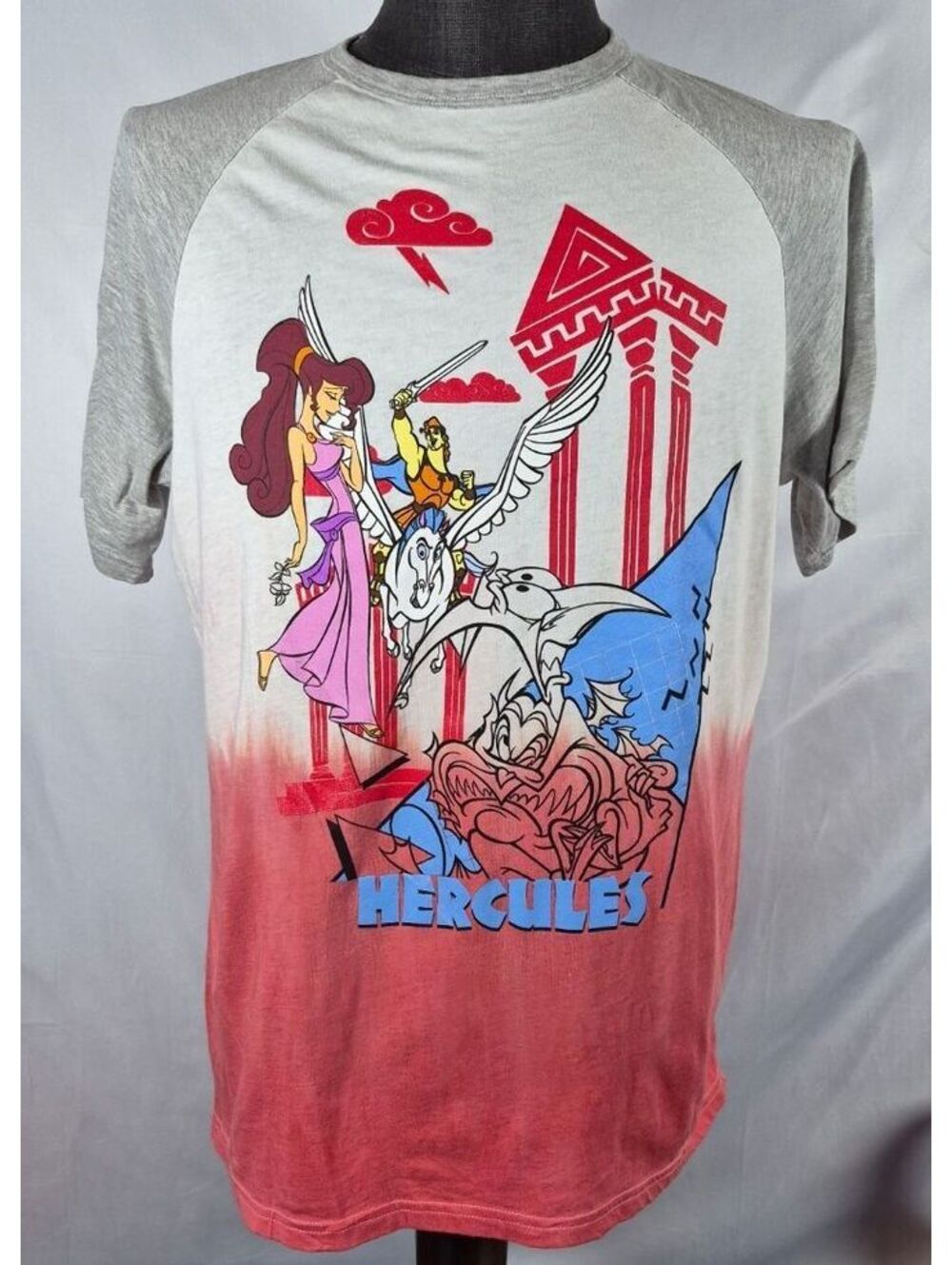 Disney Hercules Graphic Ombré Raglan T-Shirt Size Medium